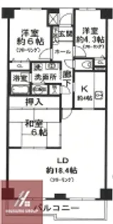千里南パークマンションA棟【1407号室】の間取り