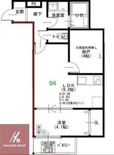 EIJU加島B(南側)【104号室】の間取り