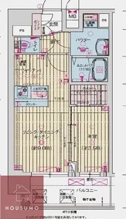 プレサンス庄内ブレイシス【1105号室】の間取り