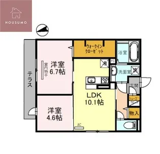 ボースウィングス竹渕東【2階】の間取り