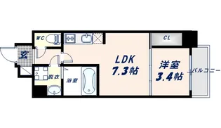 JPレジデンス大阪城東4【7階】の間取り