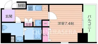 ポルト・ボヌール四天王寺夕陽ヶ丘ミラージュ【12階】の間取り
