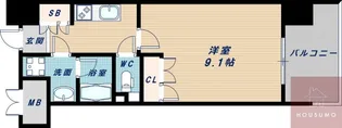 パークフラッツ江坂【416号室】の間取り