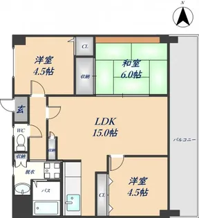 サンヴェール春日【505号室】の間取り