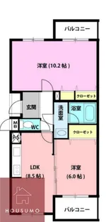 エアフォルク利倉東【203号室】の間取り