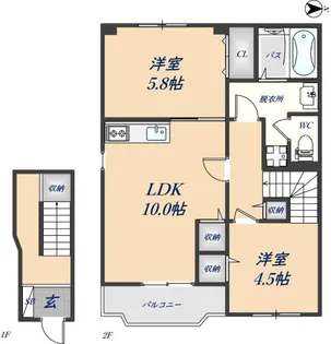 ピースフルコート【202号室】の間取り
