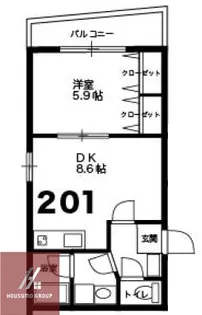 シャンリジェール【2階】の間取り
