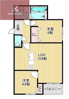 リアノーラ平野WEST【2階】の間取り