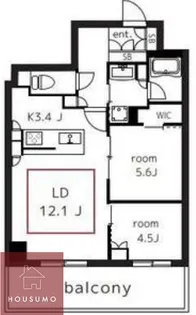 ジオタワー大阪十三【1108号室】の間取り