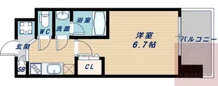 レジディア新大阪【6階】の間取り
