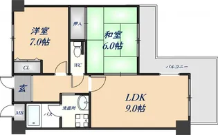 グリーンたちばな【6階】の間取り