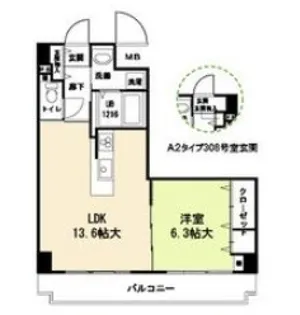 エターナル緑丘【306号室】の間取り