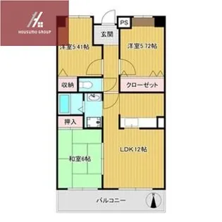 セレコート住道【5階】の間取り