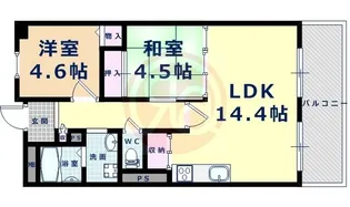 ラヴィータ南田辺【2階】の間取り