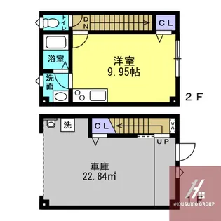 GARAGE HOUSE WOODSの間取り