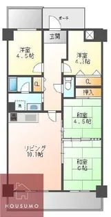 ユニライフ北大阪3号棟【1519号室】の間取り