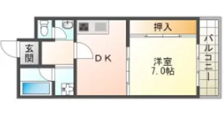 豊中服部アパートメント【205号室】の間取り