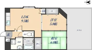 サン・フローラ中川【1階】の間取り