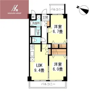 ウィステリア古箕輪【1階】の間取り