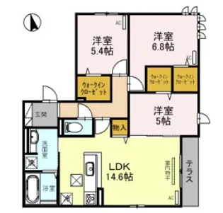 アンサンブル大今里【1階】の間取り