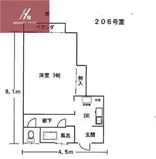 宇奈月マンション【206号室】の間取り