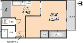 宇奈月マンション【303号室】の間取り