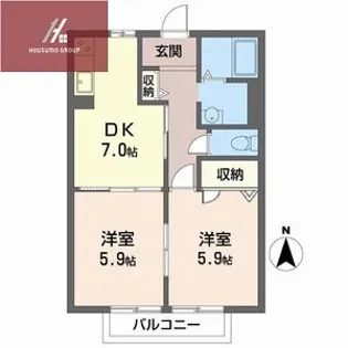 ビューハイツウェル【203号室】の間取り
