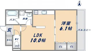 KTIレジデンス今里【3階】の間取り