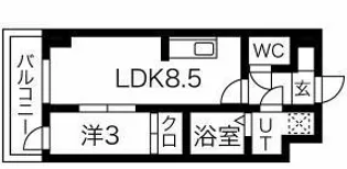 ビエラコート岸部中【407号室】の間取り