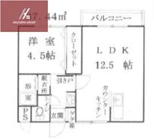 宏和マンション1号館【406号室】の間取り
