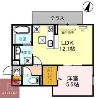 アグレイド北桜塚【201号室】の間取り
