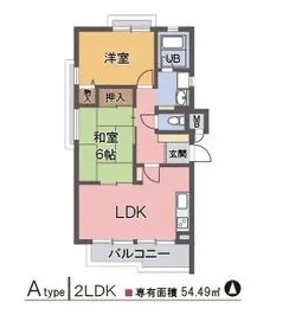コーポ加島Ⅱ 【203号室】の間取り