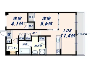 ローレルフラッツ【5階】の間取り