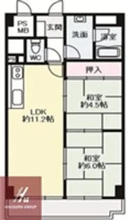 チサンマンション第五江坂【7階】の間取り