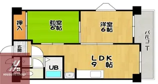 ハイツ北之防【4階】の間取り