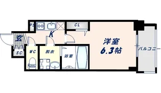 エスリード大阪CENTRAL AVENUE【704号室】の間取り