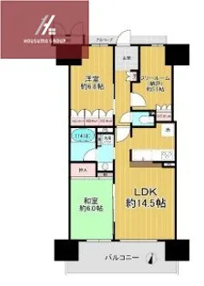 シャルマンフジスマート荒本ステーションブライト【1403号室】の間取り