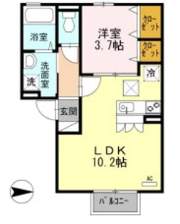 サンプラザ横沼【101号室】の間取り