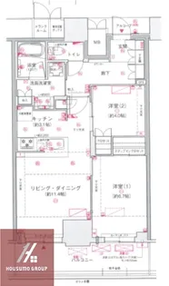 ジオタワー大阪十三【1215号室】の間取り