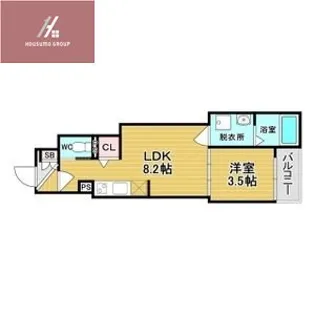 グランツ 喜連【1階】の間取り