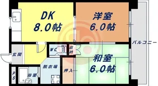 メーデルハイツ湯里【4階】の間取り