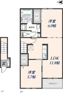 ファミール レイ【205号室】の間取り