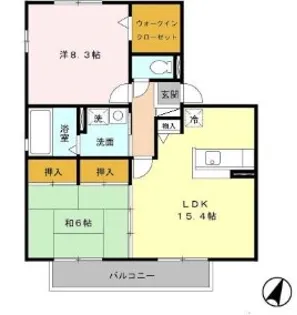 アメニティーコート【103号室】の間取り