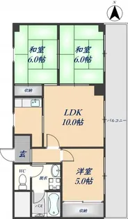 ルミエール織田【402号室】の間取り