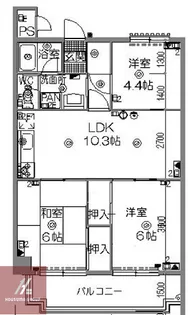 グリーンパレス千里中央B棟【2階】の間取り