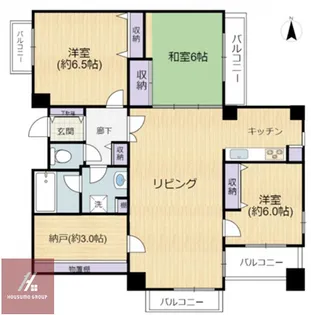 ファミールハイツ緑地公園【4階】の間取り