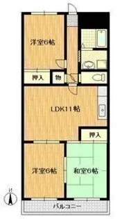 グランジュール淀川【4階】の間取り