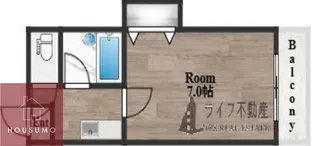 クオーレ十三東【607号室】の間取り