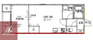 EIJU三津屋中【3階】の間取り