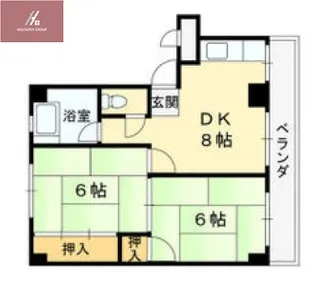 旭ヶ丘コーポラス西棟【207号室】の間取り